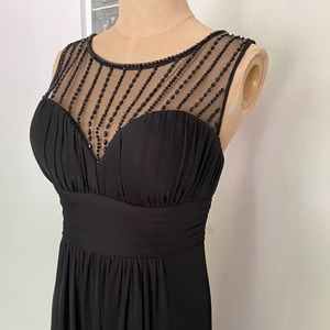 Beaded full length sleeveless gown